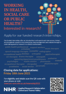 Our funded internships offer an introduction to all aspects and roles across clinical / social academic research, from trial design, data management and analysis through to undertaking practical research in a clinical environment.